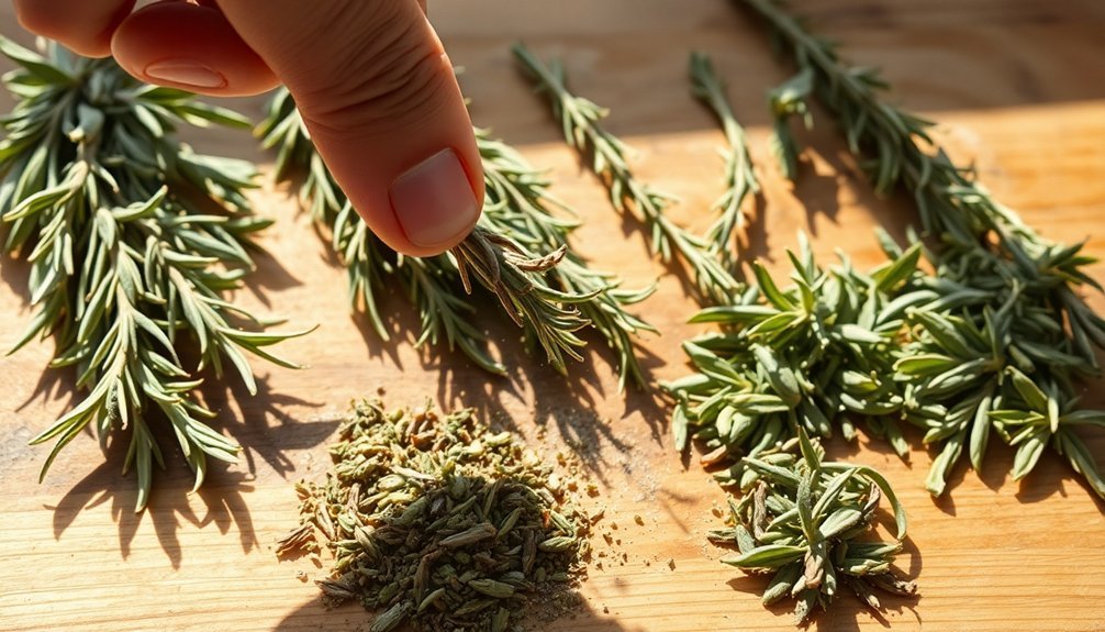 assessing herb moisture levels