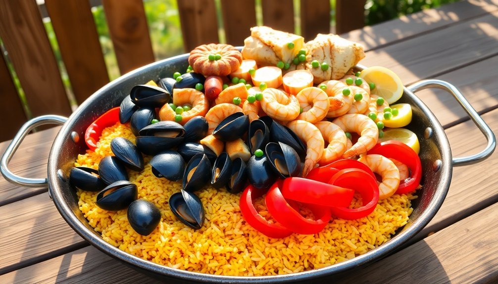 build your paella layers