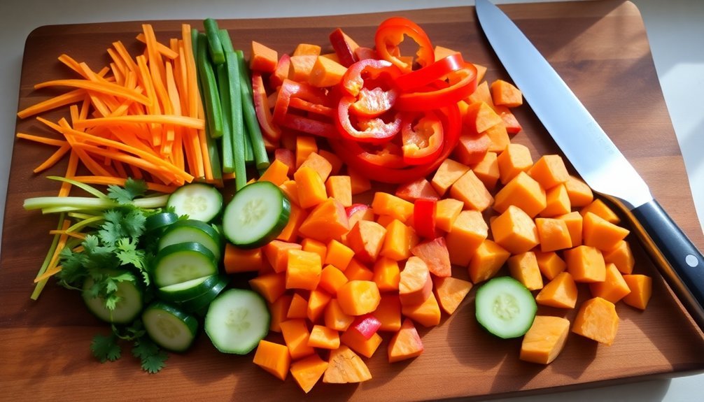 consistent vegetable cutting techniques