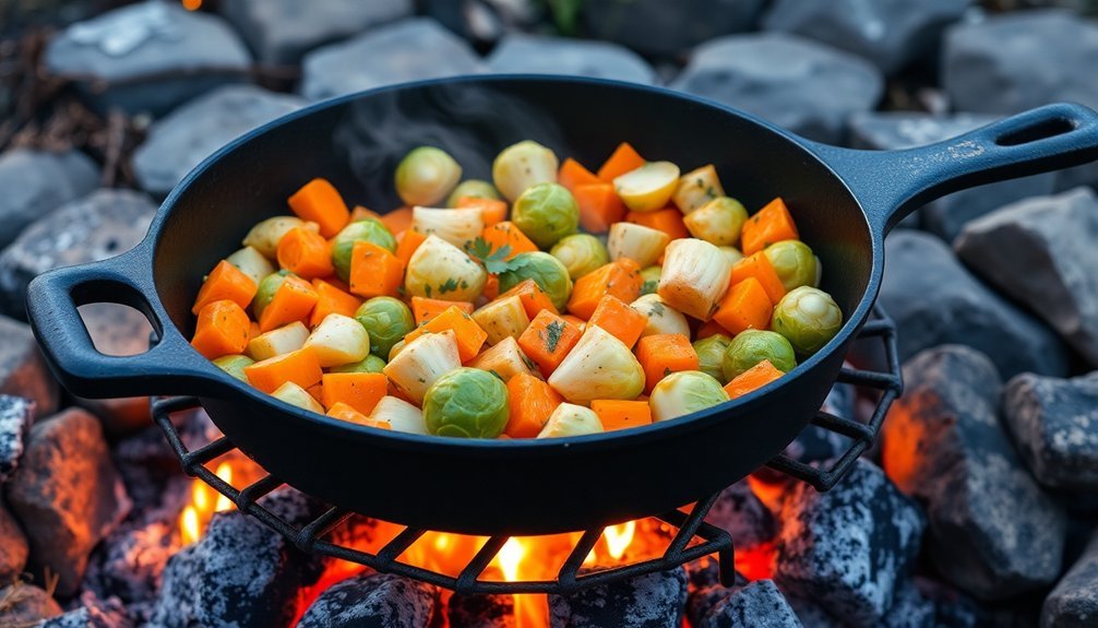 cooking over campfire cast iron