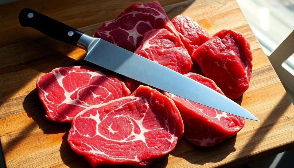 cutting meat for sunlight