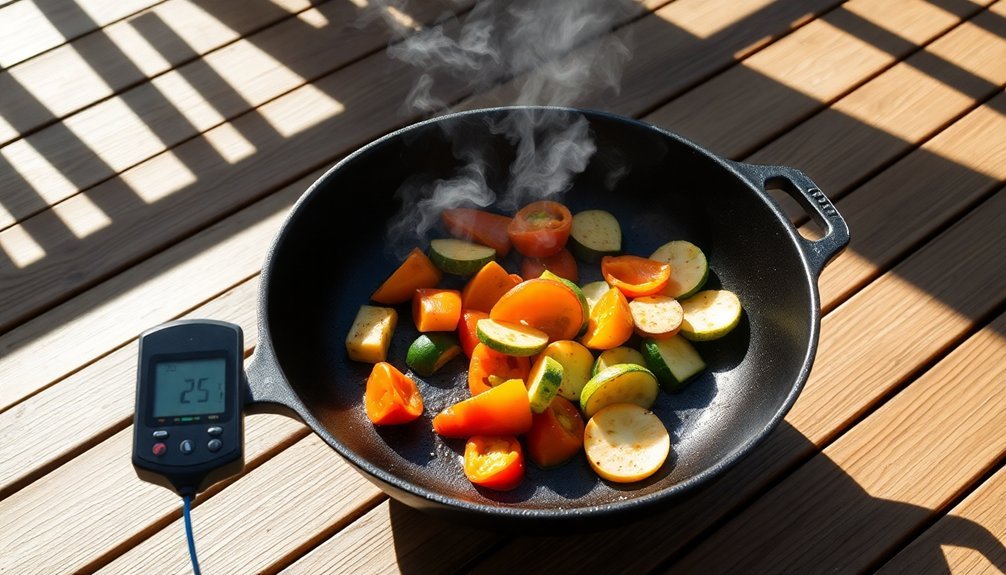 dark cookware retains heat