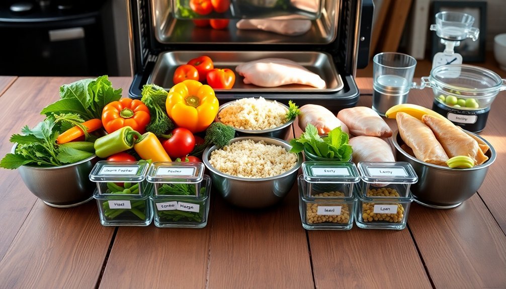 gathering and organizing ingredients