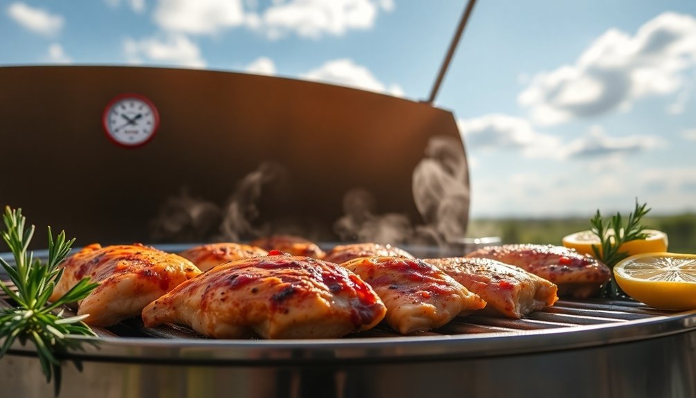 grilled chicken using solar
