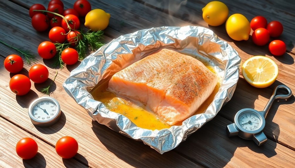 grilled salmon in foil