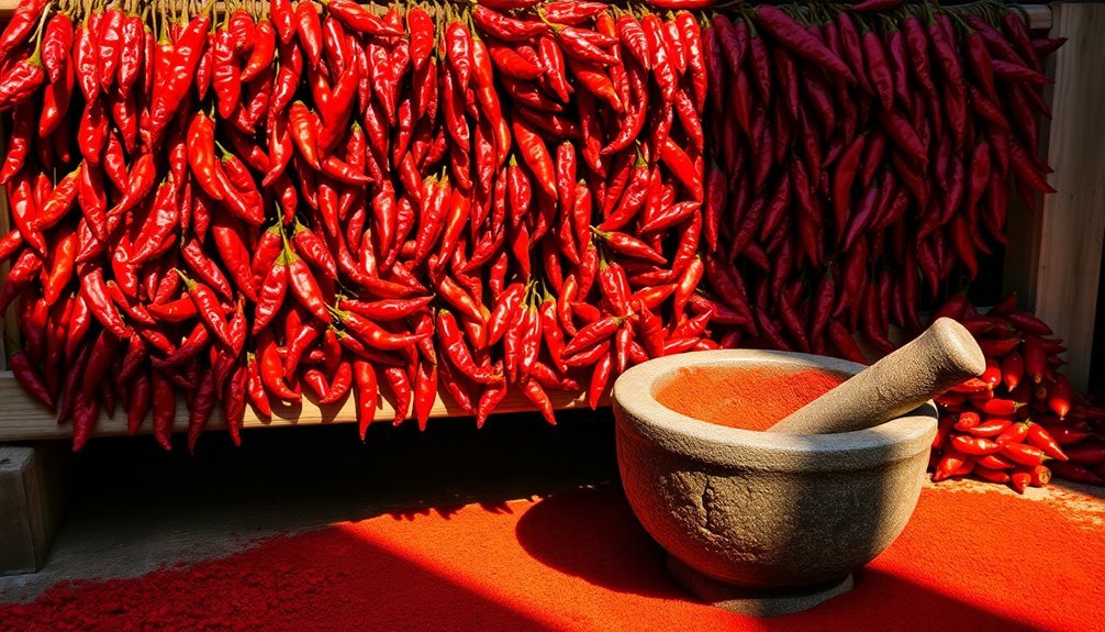 homemade sun dried chili powder