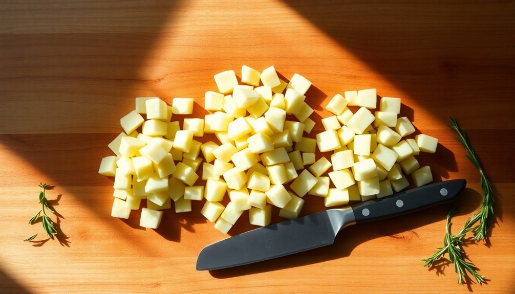 optimal potato dicing sizes