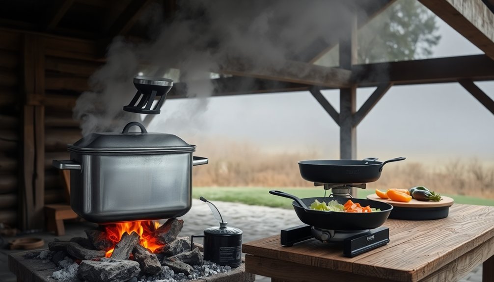 outdoor cooking on cloudy days