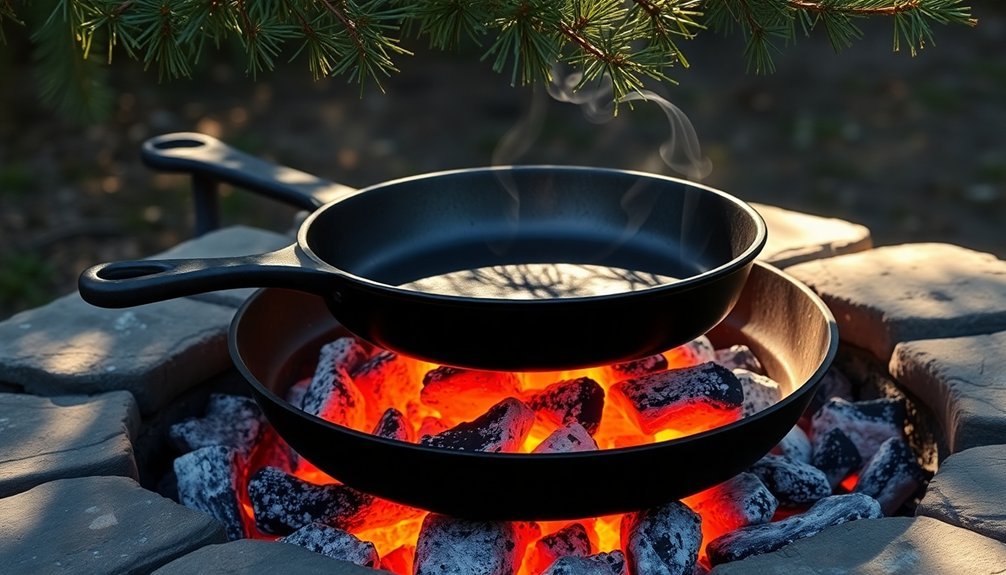 outdoor cookware preheating methods