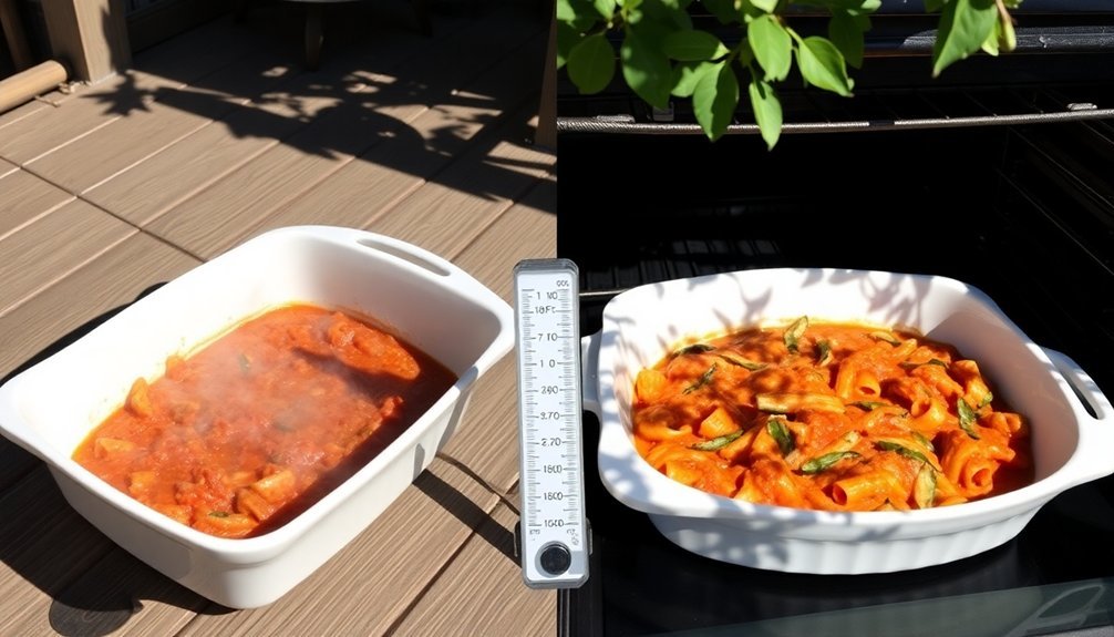 oven cooking to sunbaking