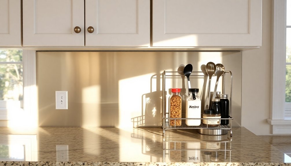 reflector storage under cabinet