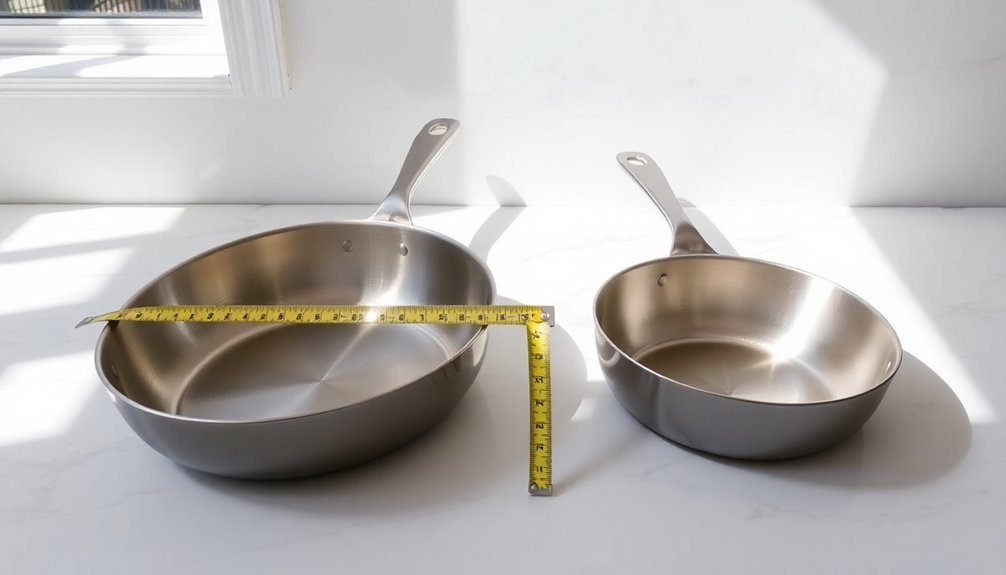 shallow pans less than three