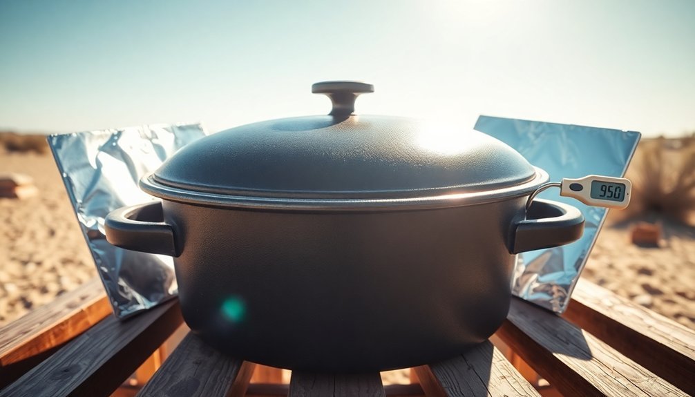 solar baking with cast iron