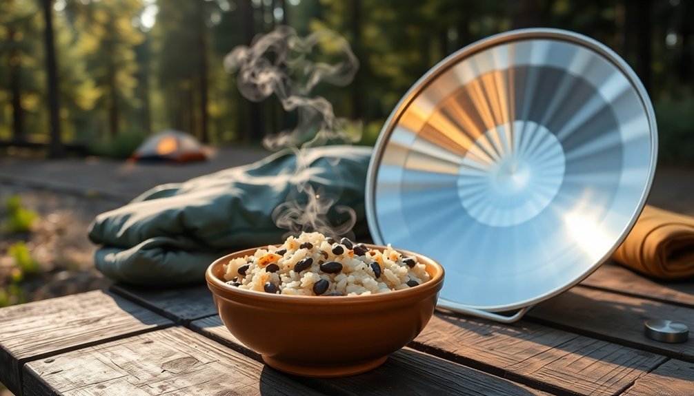 solar cooked rice and beans
