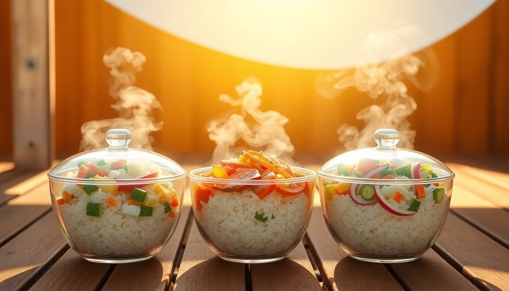 solar cooked rice bowl