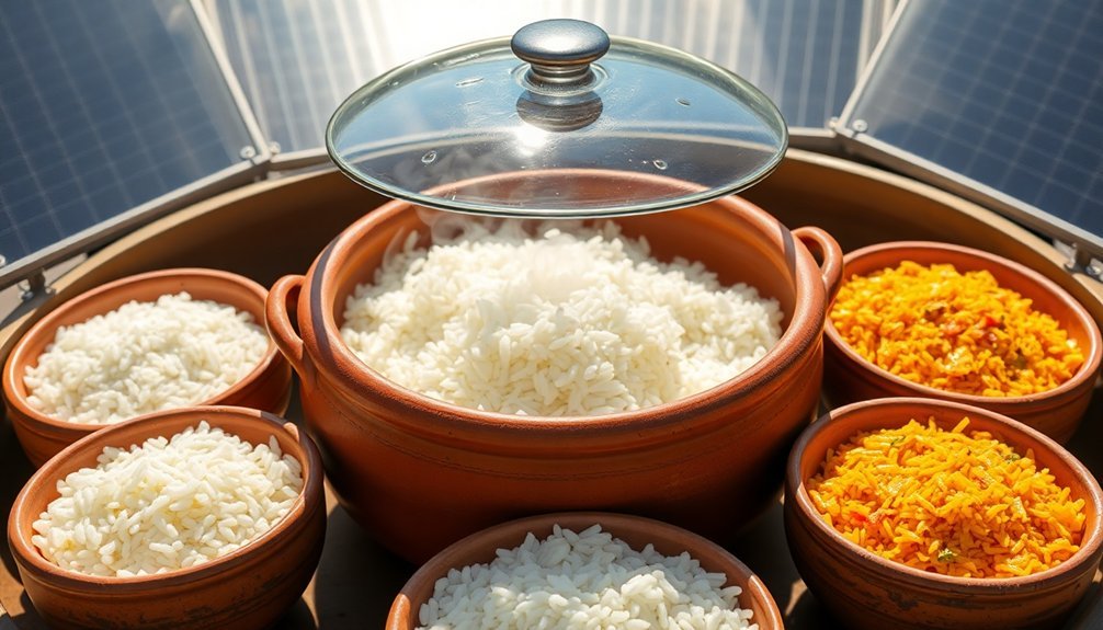 solar cooked rice dish