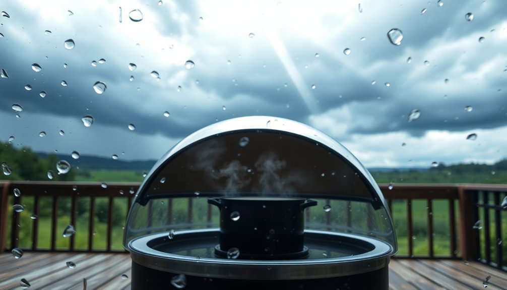 solar cooking in rain
