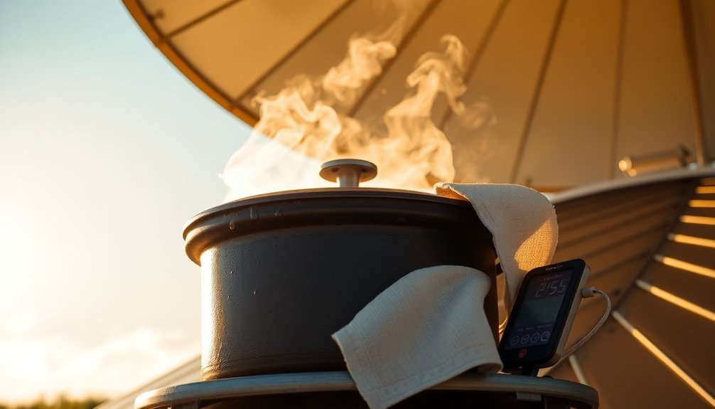 solar cooking moisture management