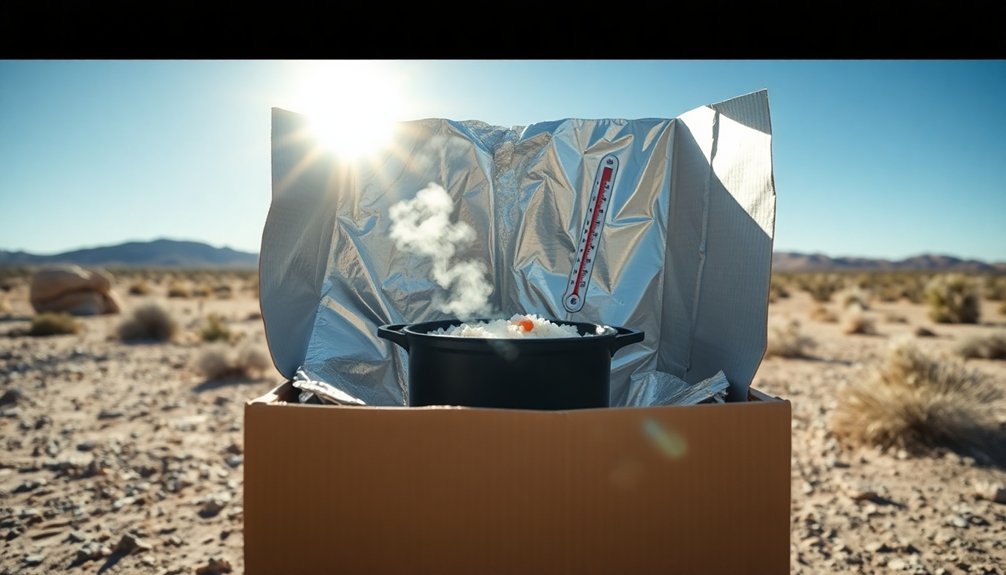 solar cooking station setup