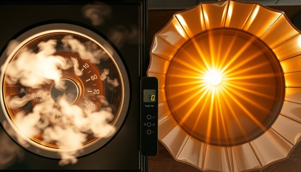 solar cooking temperature ranges