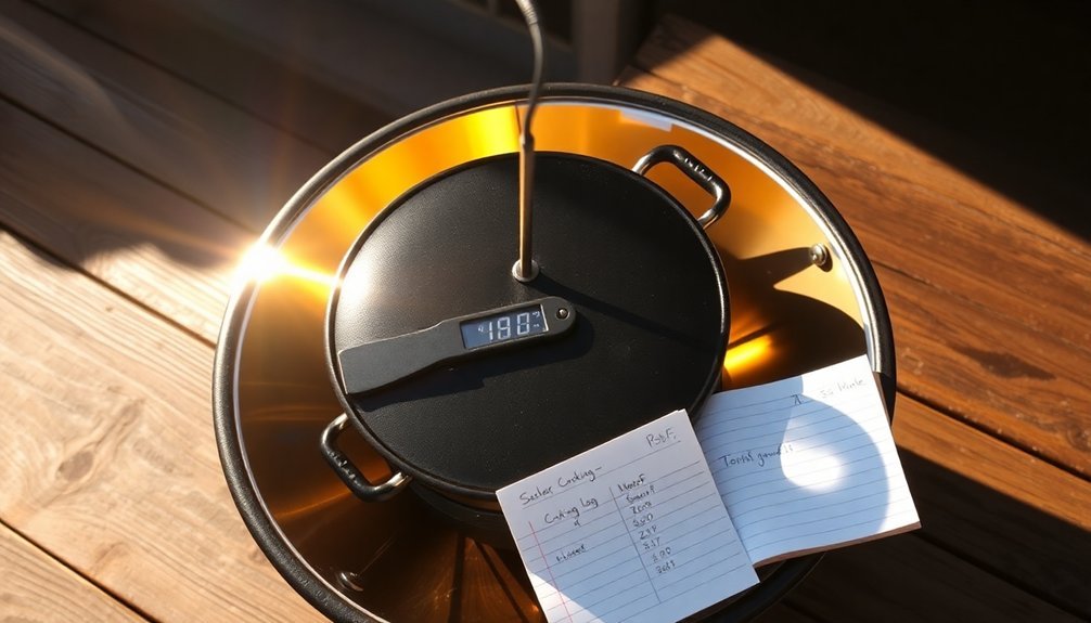 solar cooking temperature variations