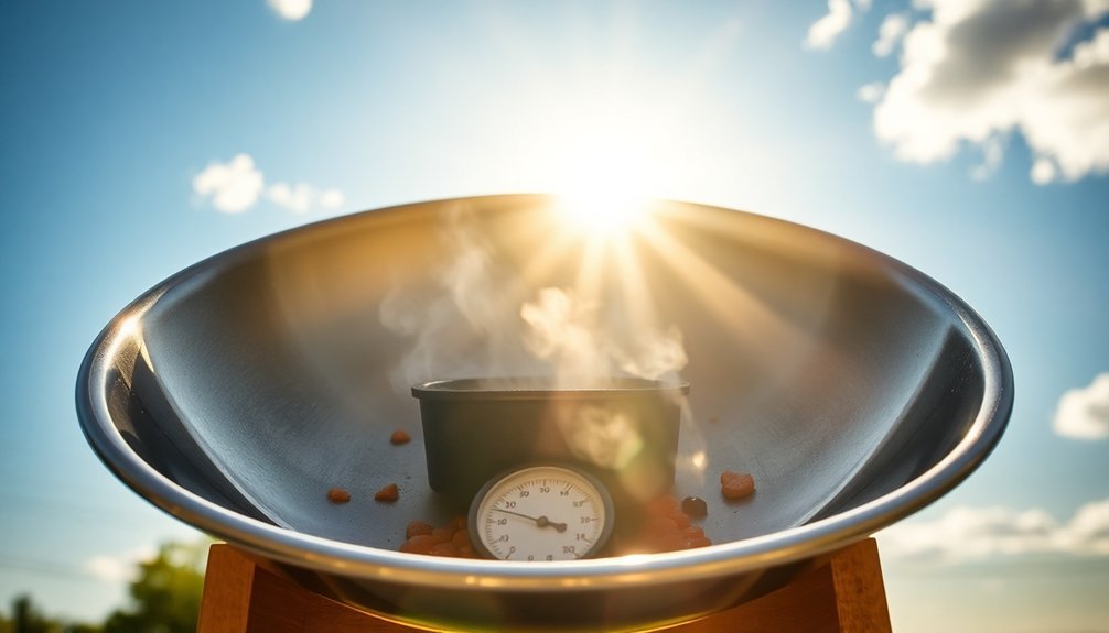 solar energy heats food