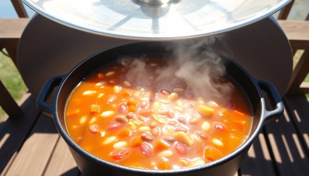 solar energy heats food