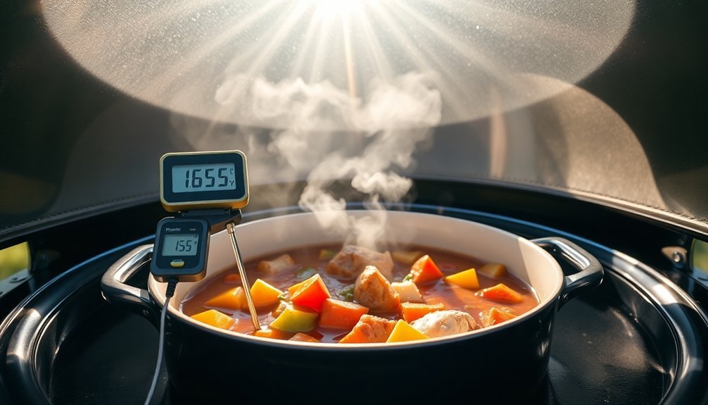 solar oven temperature limits