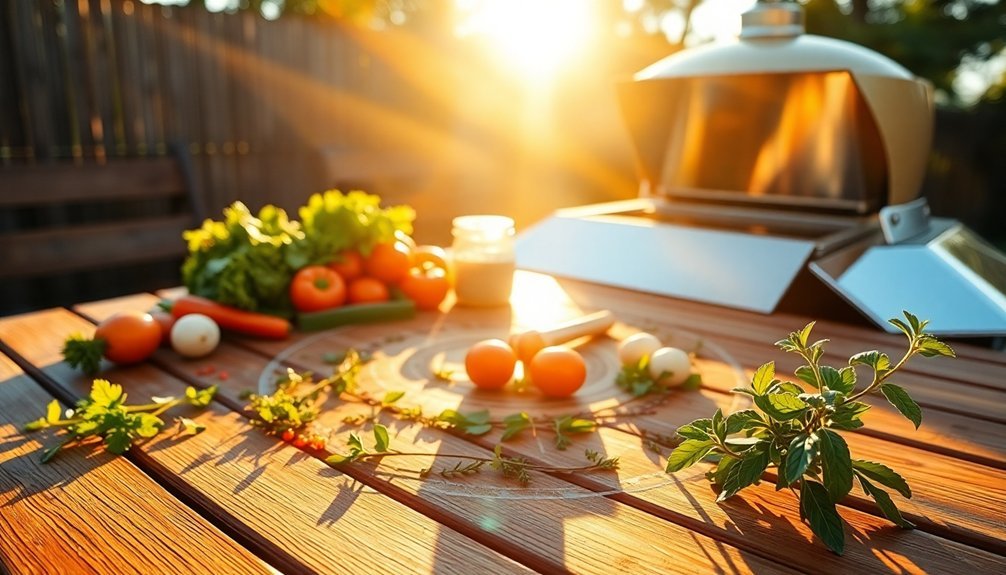 solar powered cooking setup