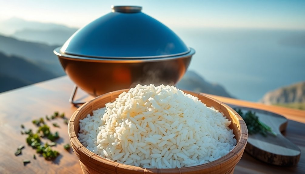 solar powered rice cooking method