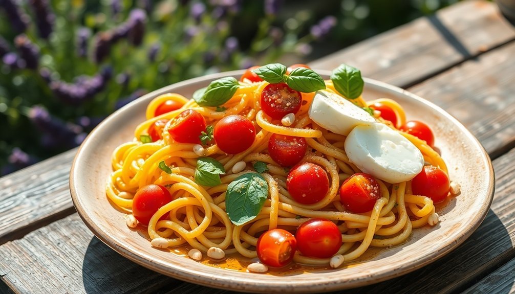 solar powered summer pasta dish