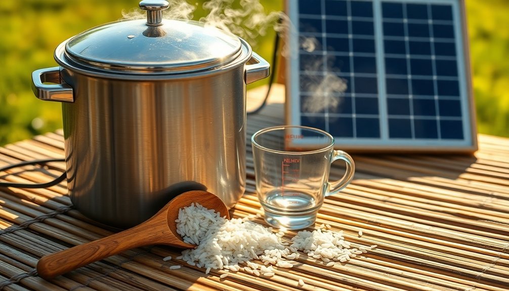 solar rice cooking method