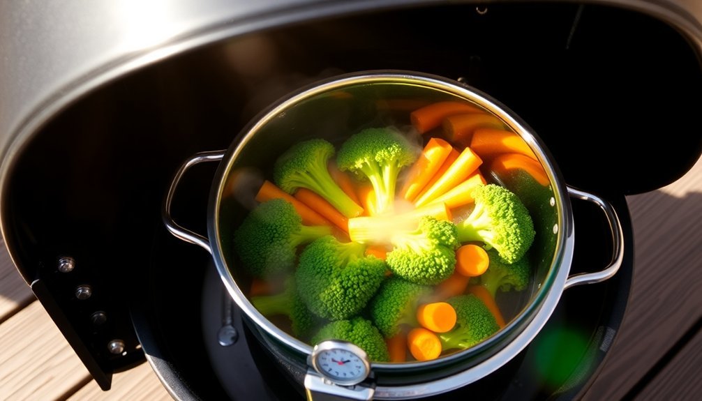 steam vegetables using sun oven