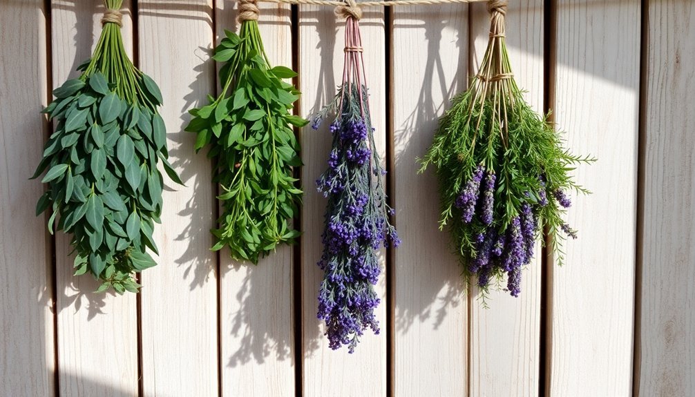 sun dried herbs air drying