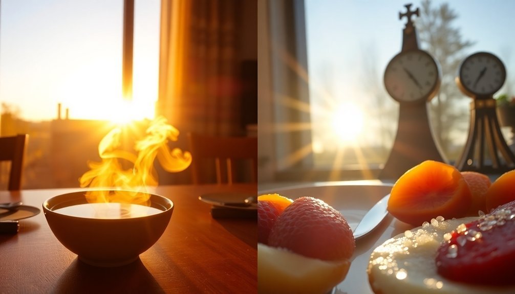 sun position influences meal times
