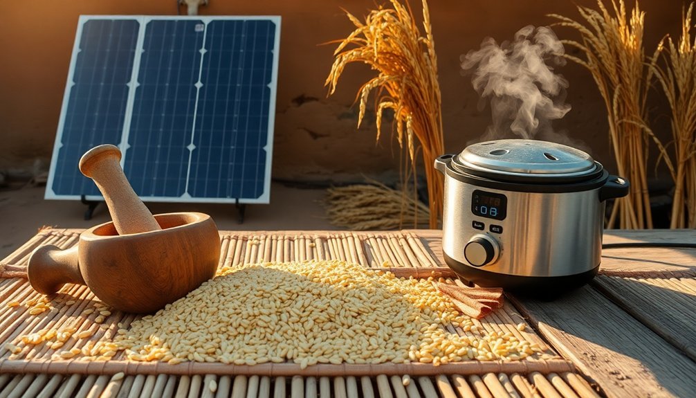 sustainable solar rice cooking