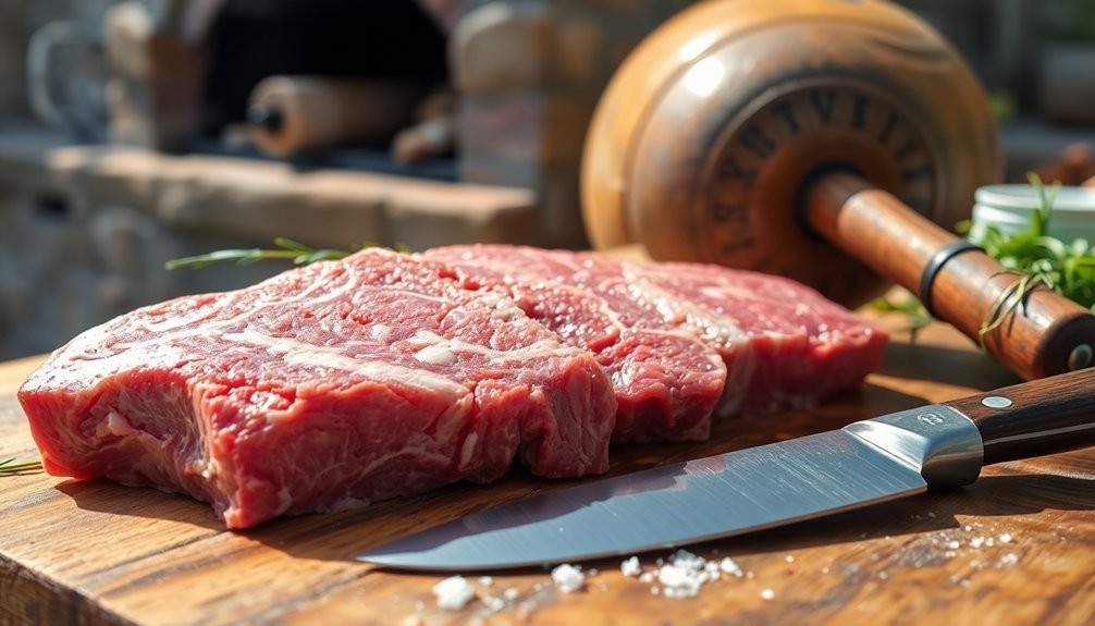 tenderizing tough meat sections