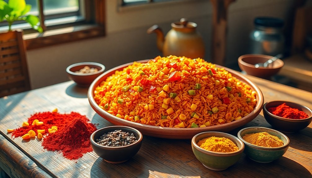 vibrant mexican rice dish